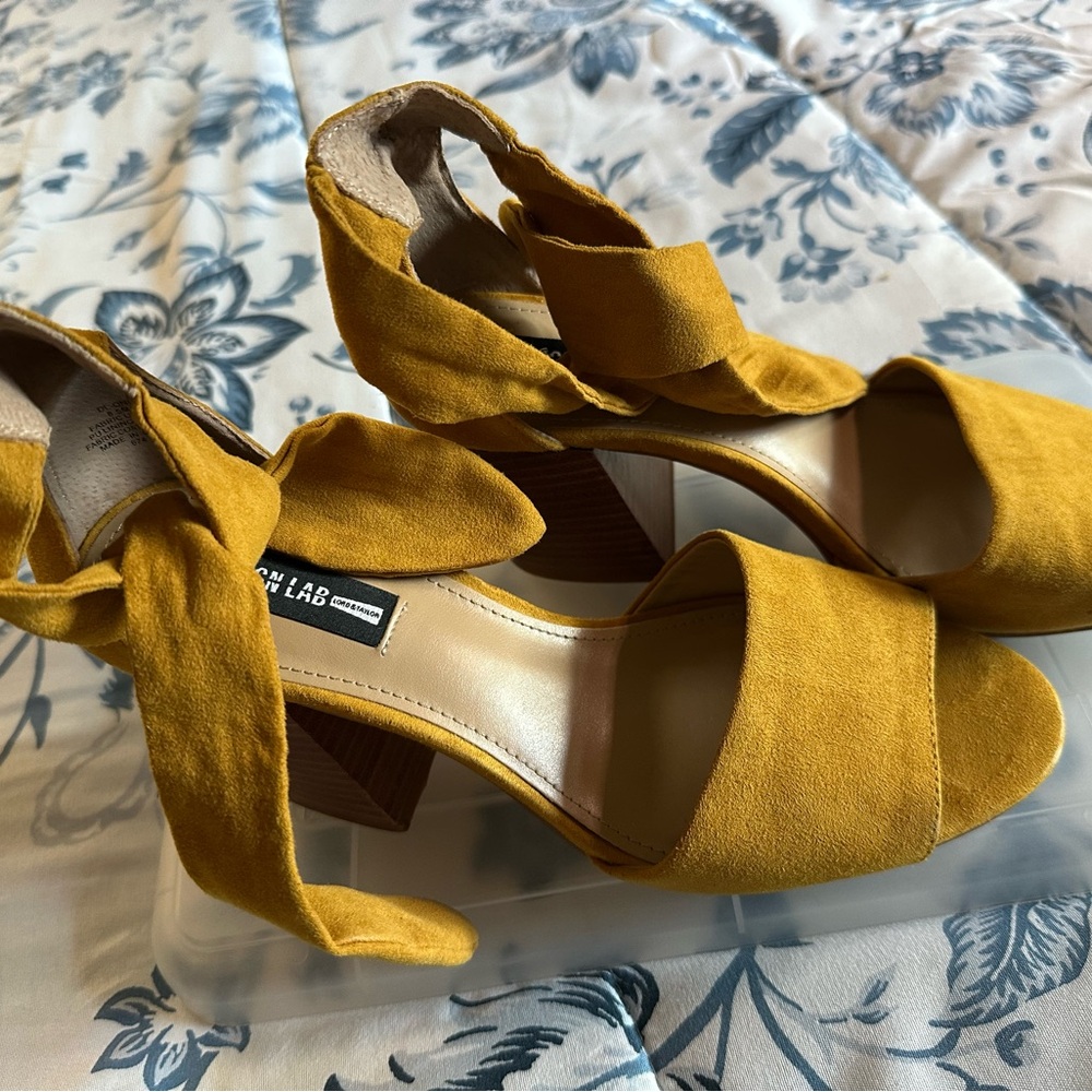 Design Lab Lord & Taylor Yellow Block Heels